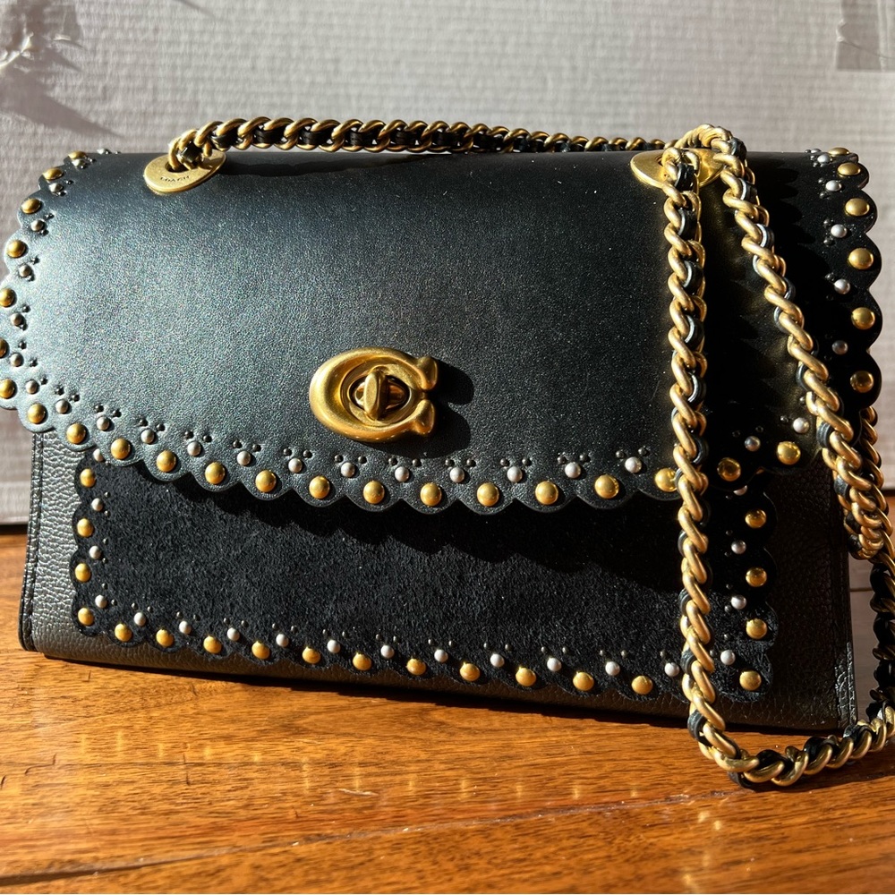 Black leather Coach Bag